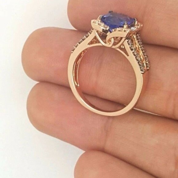 Le Vian Blueberry Tanzanite 2 ct.t.w.& diamond 3/8 ct.t.w. ring in 14K Rose Gold - Picture 6 of 10
